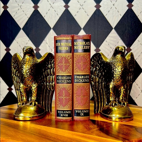 Other - Vintage USA Solid Brass Bookends Soaring Eagle – Pair – 6+ lbs